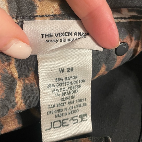 Joe's Jean Vixen Ankle Sassy Skinny Darley Coated Black Size 29 - Picture 5 of 5